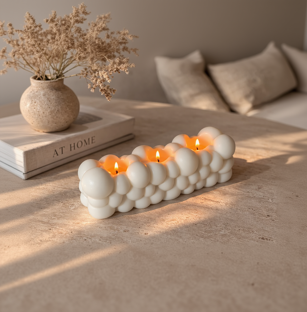sculptura-multi-wick-candle-on-coffee-table-minimalist-decor-living room