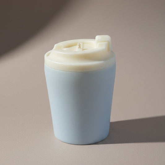 Coffee cup sculptural candle made from beeswax and soy wax, handcrafted in Sydney, Australia